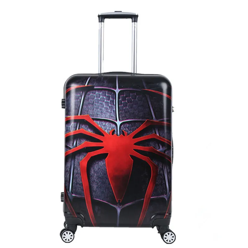 Women Men Cartoon Travel Trolley Rolling Luggage Bags ABS PC Pull Rod Trunk Wheels 20 24''