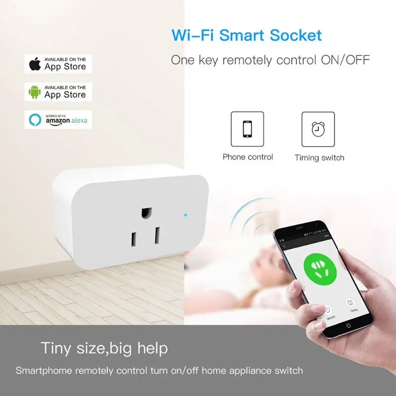 Умный дом 15А Мини умная розетка Wi-Fi розетка приложение беспроводной пульт дистанционного управления розетка для Alexa и Google Home приложение Remot