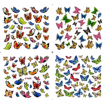 

4 PACKS / LOT FULL COVER BUTTERFLY TATTOOS STICKER WATER DECAL NAIL ART M056-059