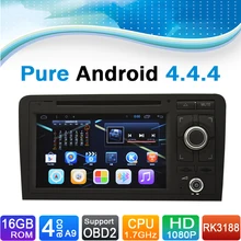 (Quad Core, 16 GB iNAND Flash) pure Android 4.4.4 reproductor de DVD de la navegación del GPS del coche para Audi A3 (2003-2012)