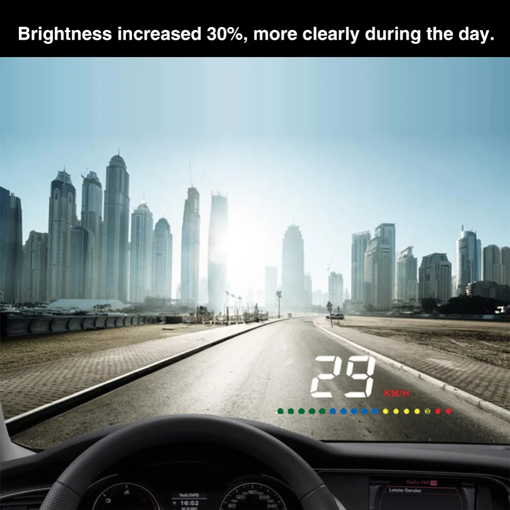 VGEBY HUD A200 3," Экран автомобиля gps HUD Дисплей+ OBD2 OBDII км/ч, показывающая превышение скорости Предупреждение лобовое стекло измеритель скорости Системы