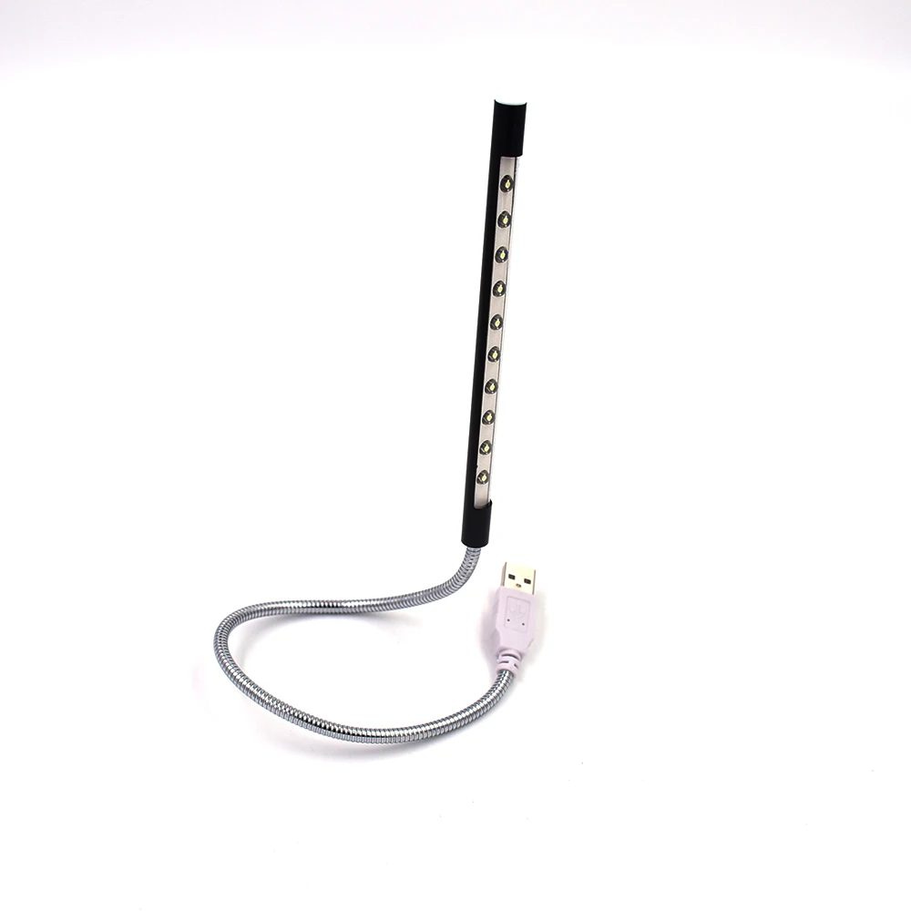 Anpro 1 шт. гибкий ультра яркий мини 10 светодиодный USB ночник настольная книга для чтения светодиодный светильник компьютерная лампа для клавиатуры для ПК ноутбука