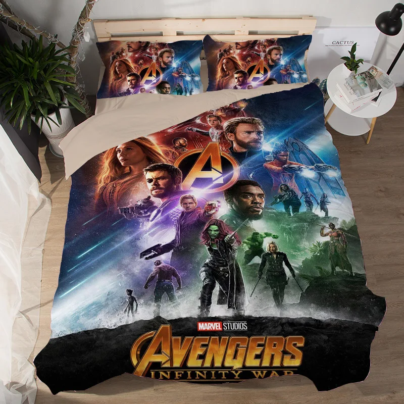 Комплект постельного белья с 3D танос, Мстители Marvel, Железный человек, Капитан Америка, Тор, Невероятный Халк, одеяла, комплекты постельного белья
