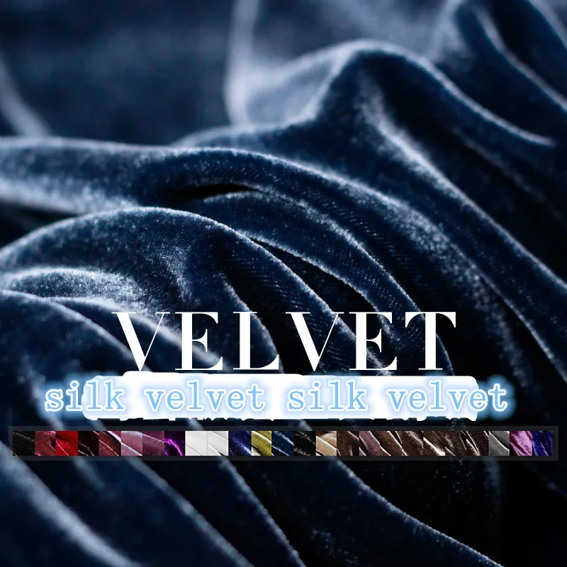 Высокая плотность блестящая однотонная шелковая бархатная ткань для весенней и осенней домашней одежды высококачественная одежда, ручная ткань