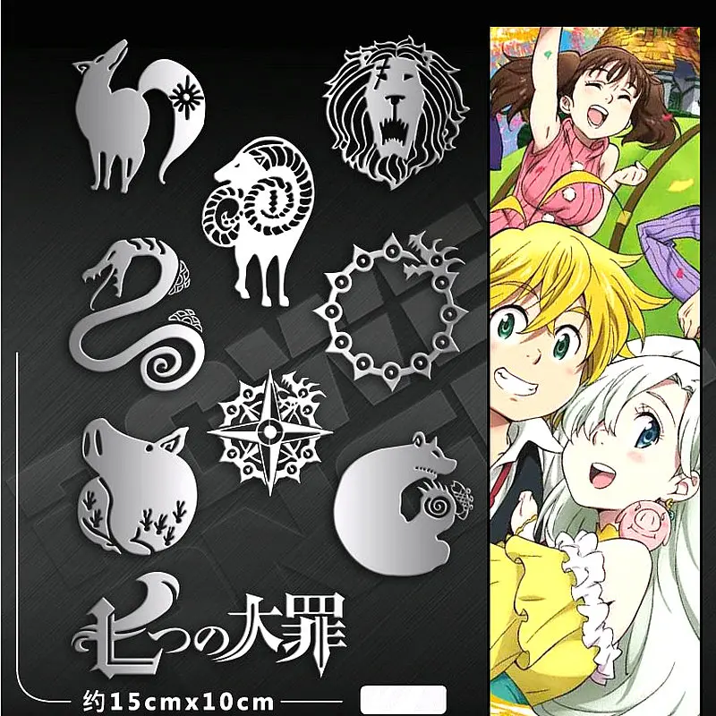 9pcs Set Luxuury Phone Sticker Anime Stickers The Seven Deadly