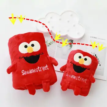 

candice guo! Super cute plush toy cartoon sesame street red elmo rolling blanket soft warm nap blanket birthday Christmas gift