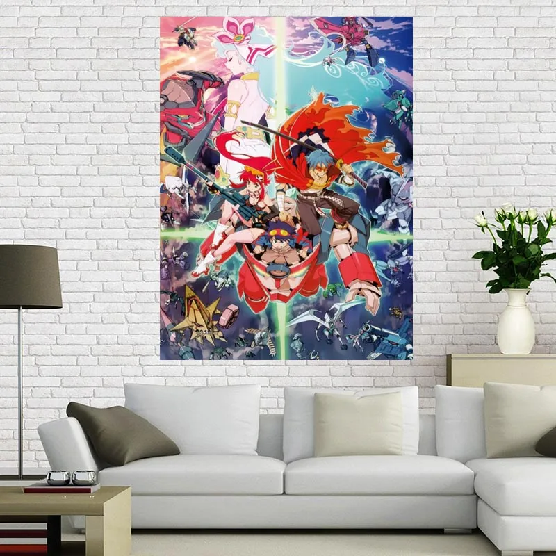 Стиль Гуррен Lagann на заказ шелк Холст 27X40 см 30x45 см DIY плакат лучший подарок для детской комнаты Прямая поставка - Цвет: 3