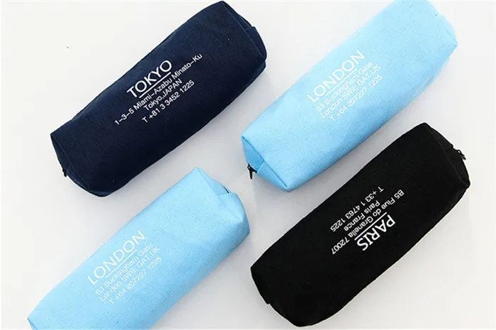 Kawaii London Paris Tokyo Denim Pencil Case Storage Organizer Pencilcase Pen Pouch School Supply Stationery Cosmetic Makeup Bag (6)