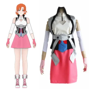 

Anime RWBY Nora Valkyrie Cosplay Costumes Halloween for women white red balck top and skirt suits 6pcs set Masquerade Mardi Gras