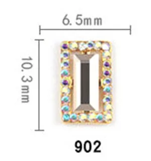 3D Nail Art Sparkly Big Rhinestone Jewel Diamond Design 10pcs Alloy Metal Crystal Stickers Glass Gem Stones Manicure Studs Tips - Цвет: 10pcs 902