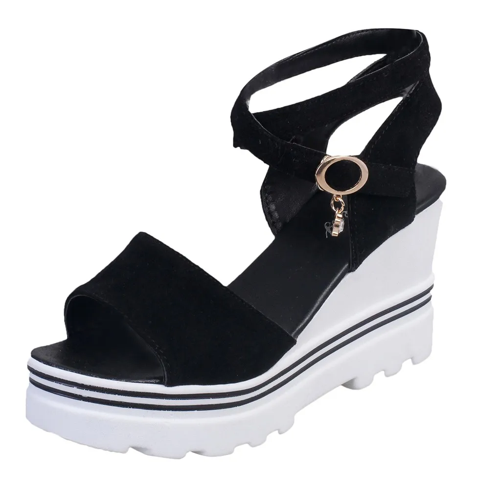 

SAGACE 2019 women's new fashion women's summer high heel wedge sandals Roman slope with casual open toe sandals