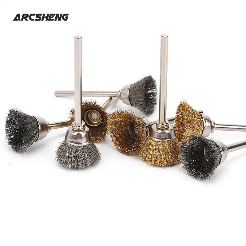

10pcs 16mm Stainless Steel Or Brass Wire Brushes Metal Polishing Brush For Electric Grinder Rotary Tool Dremel Accessories
