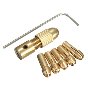 

8pcs/set Small Electric Drill Bit Collet Micro Twist Drill Chuck Set 0.5/1.0/1.5mm/2.5mm/3.0mm with Allen Wrench