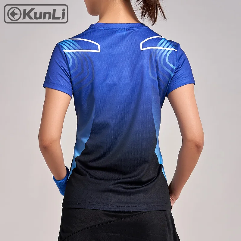 Kunli short tennis shirt women outdoor sports badminton clothing running clothing T-shirt basketball Volleyball shirt