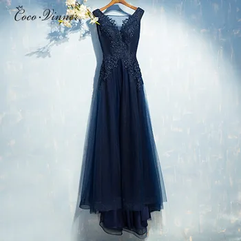 

C.V NEW evening dress women long design fashion short train V-neck plus size sexy quality evening dresses robe de soire E0037