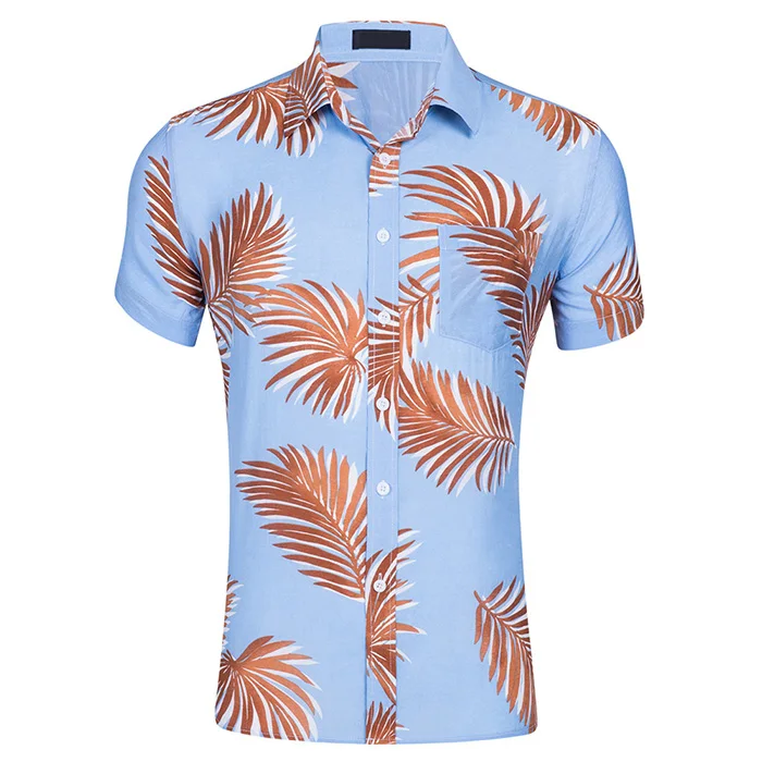 HCXY Лето 2019 г. для мужчин; короткий рукав рубашки домашние муж. мужчин рубашка мужской с цветочным принтом пляжные путешествия тонки