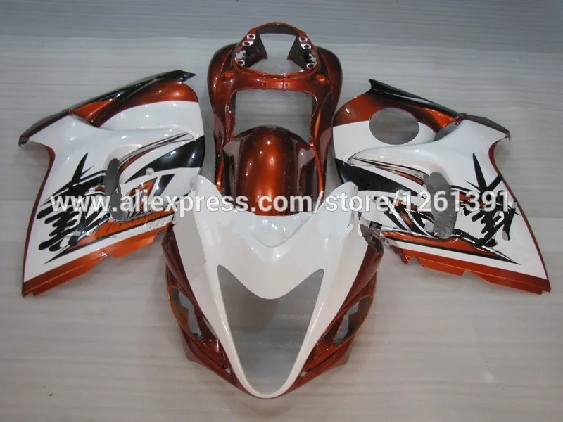 Подходит инъекции orange белый Обтекатели для Suzuki Hayabsa hayabsa 08 09 GSX-R1300 GSXR 1300 2008 2009 наборы обтекателей# 777A