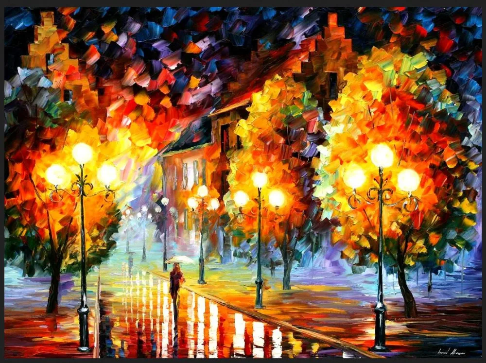 Quadro Su Tela Leonid Afremov - Melody Of The Night, 31x20 Cm - Foto 8