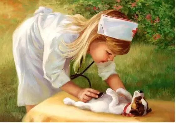 TOUOILP square full Diamond Painting Zieken Hond | Дом и сад