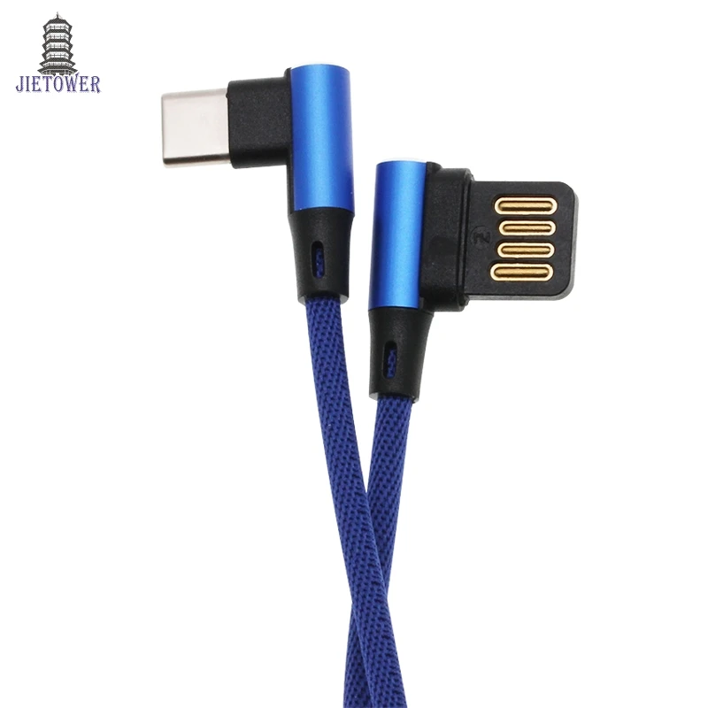 50 шт. USB Type C кабель для быстрой зарядки 90 градусов usb c 3 1 передачи данных зарядное