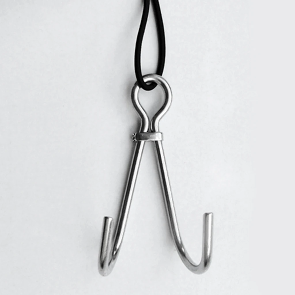 13.5cm 5.31'' Safety Security Scuba Dive Diving Double Reef Hook Gear Tool for Underwater Photography Silver