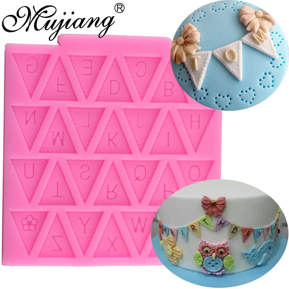 

Mujiang Flag Design Alphabet Letters Silicone Mold Party Cupcake Fondant Cake Decorating Tools Candy Chocolate Gumpaste Moulds