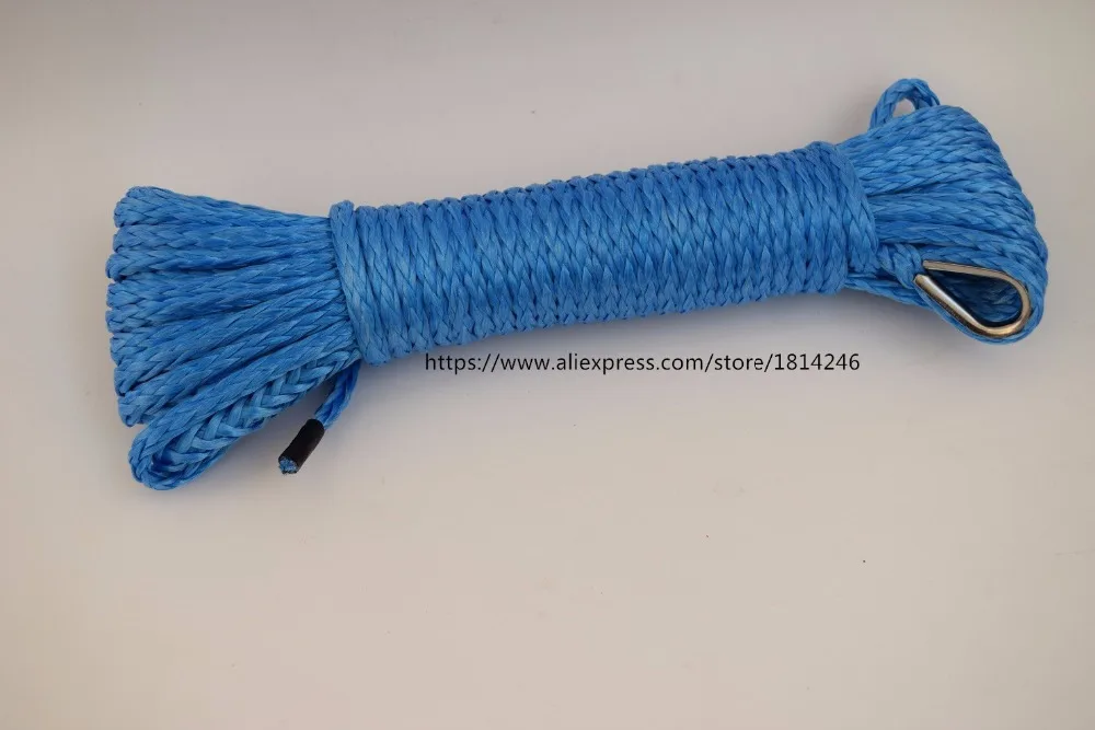 Blue 5mm*12m Synthetic Rope with Thimble,ATV Winch Line,Synthetic ATV