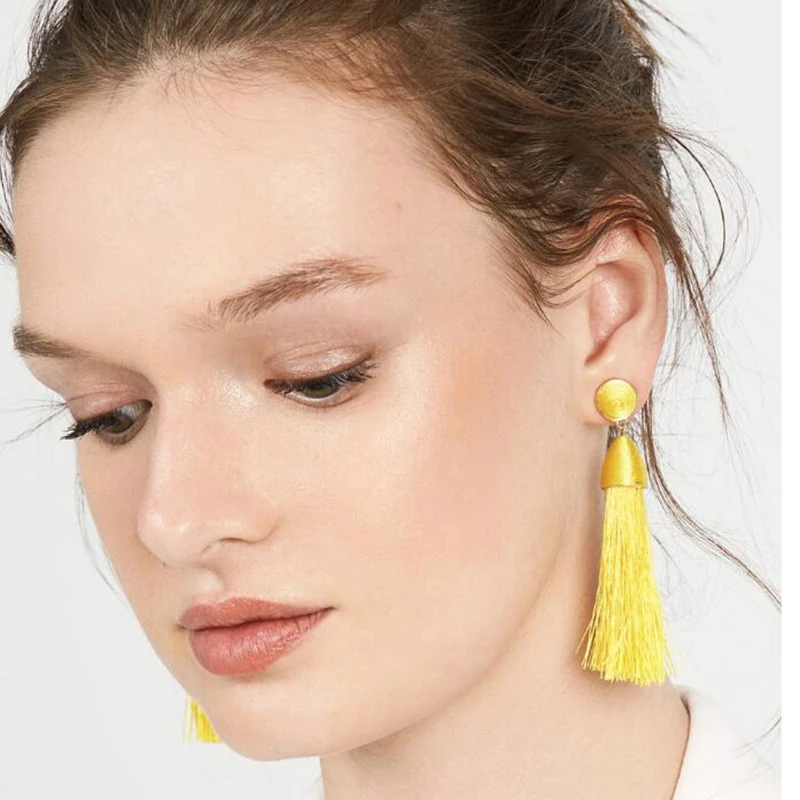 Женские длинные серьги кисточки 6 цветов|tassel earrings|earrings longfringe earrings |