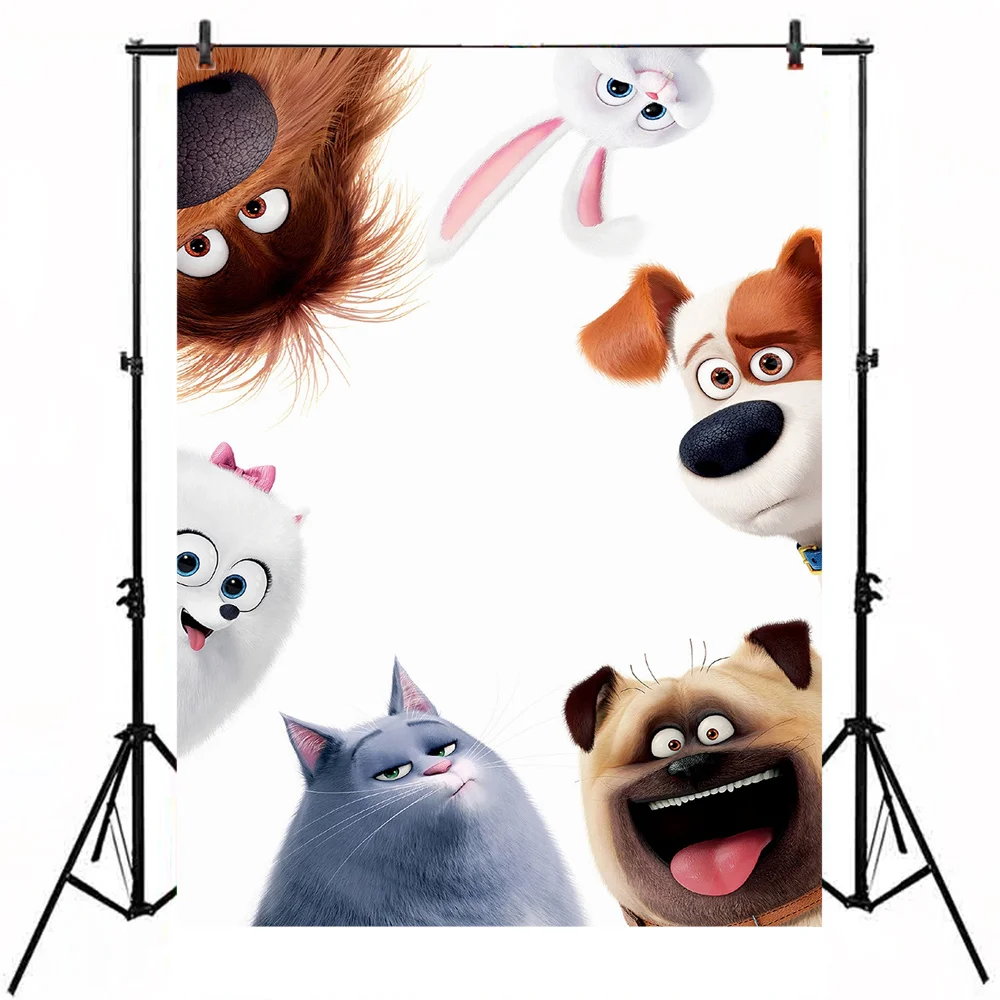 

The Secret Life of Pets Photo Background Rabbit Dogs White Photography Backdrops For Pet Toy Photo Studio Baby Shower B