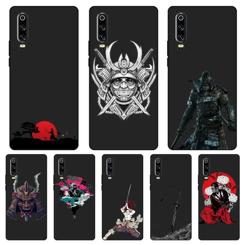 P193 самурайский Черный силиконовый чехол для huawei P8 P9 P10 P20 P30 Lite Pro P Smart Plus 2017 2019 |