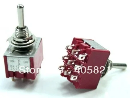 

50PCS Mini toggle switch MTS-303 9 pins 6MM ON-OFF-ON