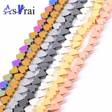 Натуральные гематитовые бусины в форме сердца для изготовления ювелирных изделий, 6 мм, 8 мм, бусины-подвески в форме сердца, Diy, браслет, ожерелье, аксессуары, фурнитура 15"