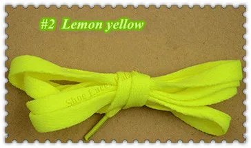 36 цветов плоские шнурки обуви 110 см Полиэстеровые туфли кружева для кроссовок - Цвет: lemon yellow