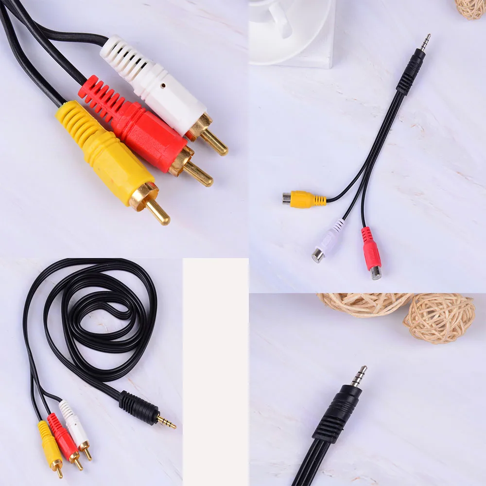 

3.5mm Female Audio Video AV Adapter Cable High Quality Jack Plug To 3 RCA Plugs Male To Male/ Male To 3rca
