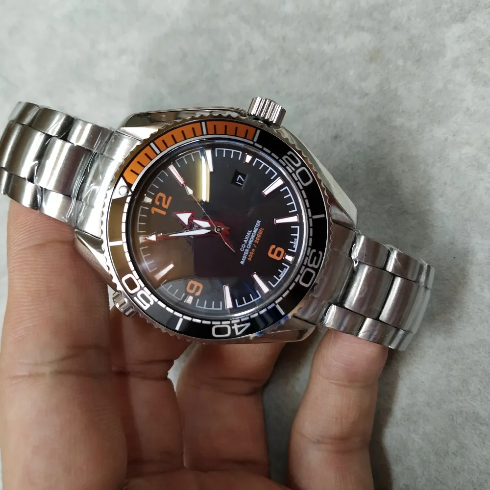 

Top Sale Aaa Ocean Black Dial Co-AXIAL Sea Master Stainless steel Black Date Ceramics Original buckle buckle Men's Wristwatch