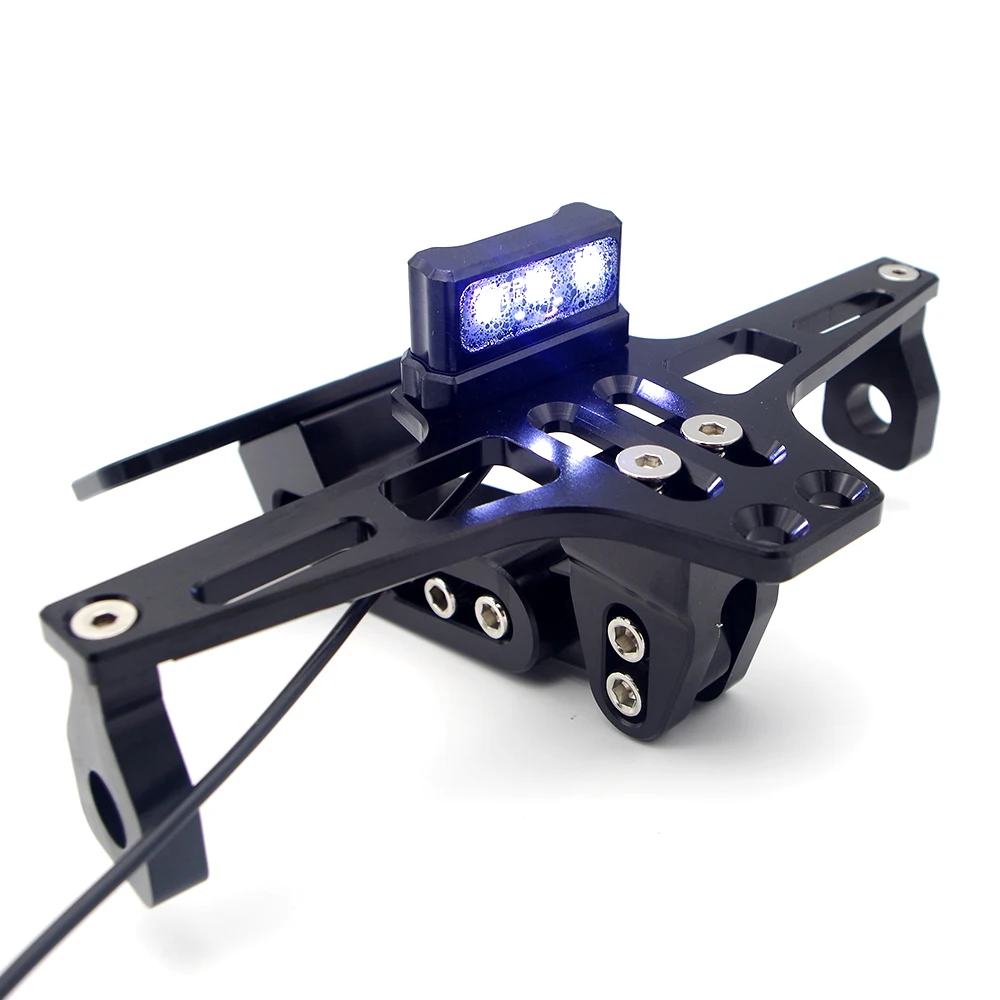 

colorsWith Led Lamp Motorcycle License Plate Holder Moto Rear Tidy Bracket For yamaha xmax 250 yamaha xsr 700 yamaha fz6s