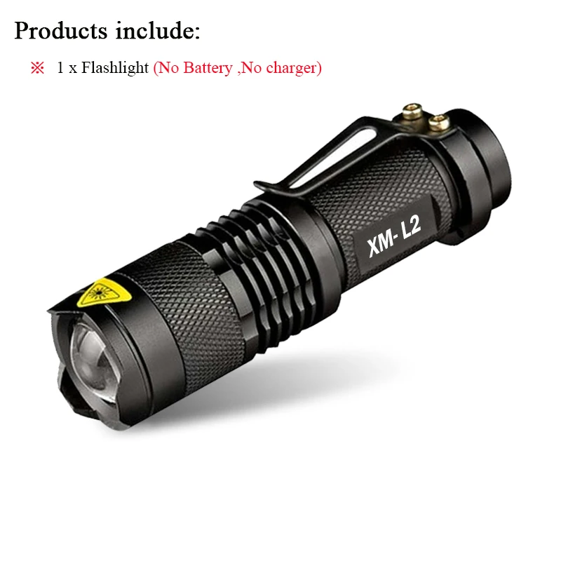 Zoom мини cree XM-L2 светильник-вспышка светодиодный фонарь 5 режимов 3800 люменов водонепроницаемый 18650 перезаряжаемый аккумулятор Тактический светильник-вспышка - Испускаемый цвет: BHS515A1
