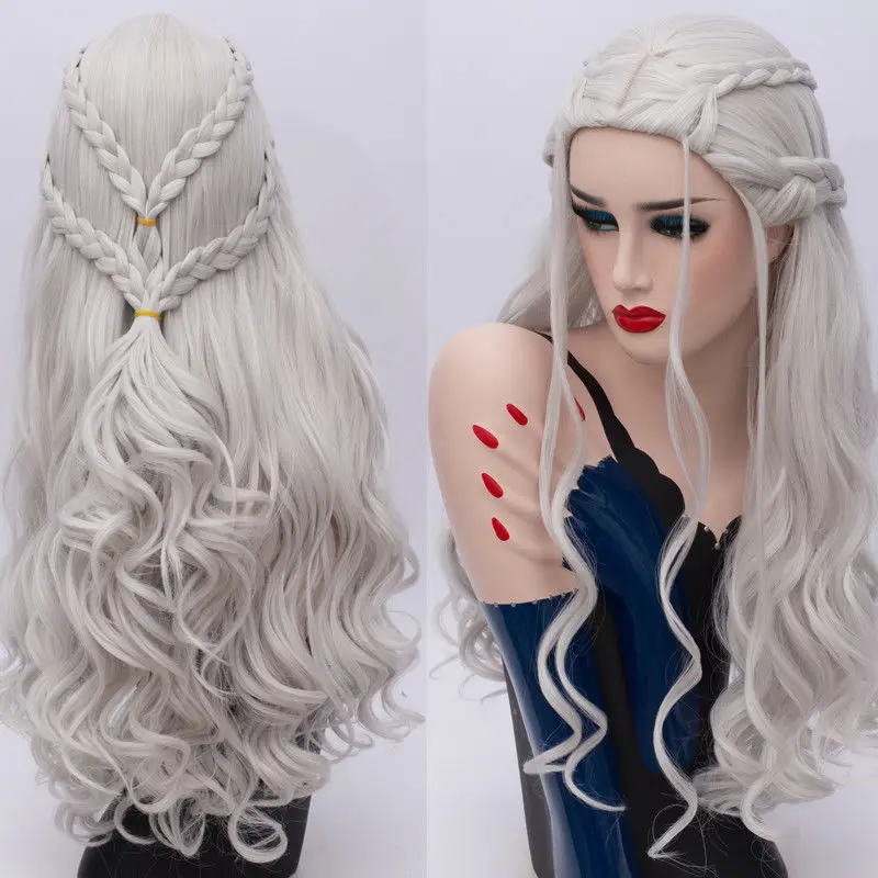 

Halloween Party Cosplay Wig Long Braids Wavy Daenerys Targaryen Film Character AAAAAA Free shipping