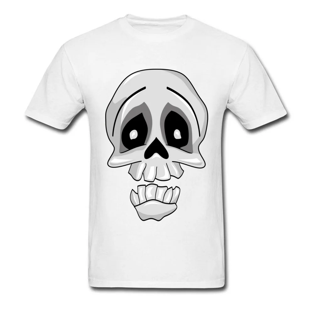 Funny Skeleton ostern Day 100% Cotton Fabric Round Collar Tops T Shirt Short Sleeve Printed On Top T-shirts Graphic T Shirts Funny Skeleton white