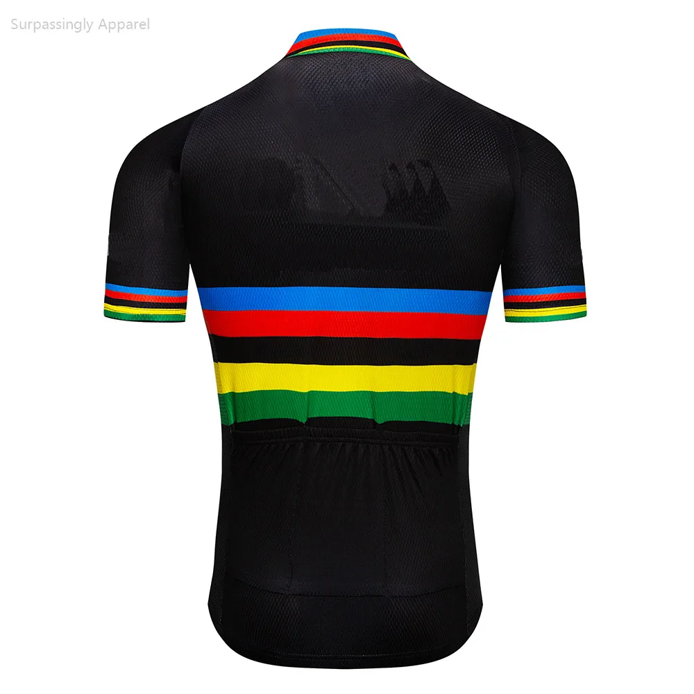 2019 Pro UCI TEAM Bike Clothing BLACK Custom Cycling Jersey Set Ciclismo Jersey Short Sleeve Set Cycling Clothing MTB Wear 9D