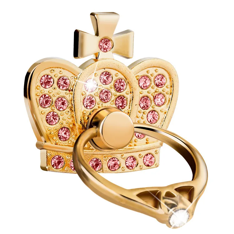 

suef Cartoon crown Finger Ring Mobile Phone Holder 360 Rotation Socket Bracket universal for iPhone Samsung xiaomi table holder