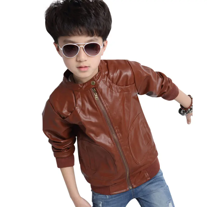 Buy Boys Faux Leather Jacket Boys Casual Black/Brown