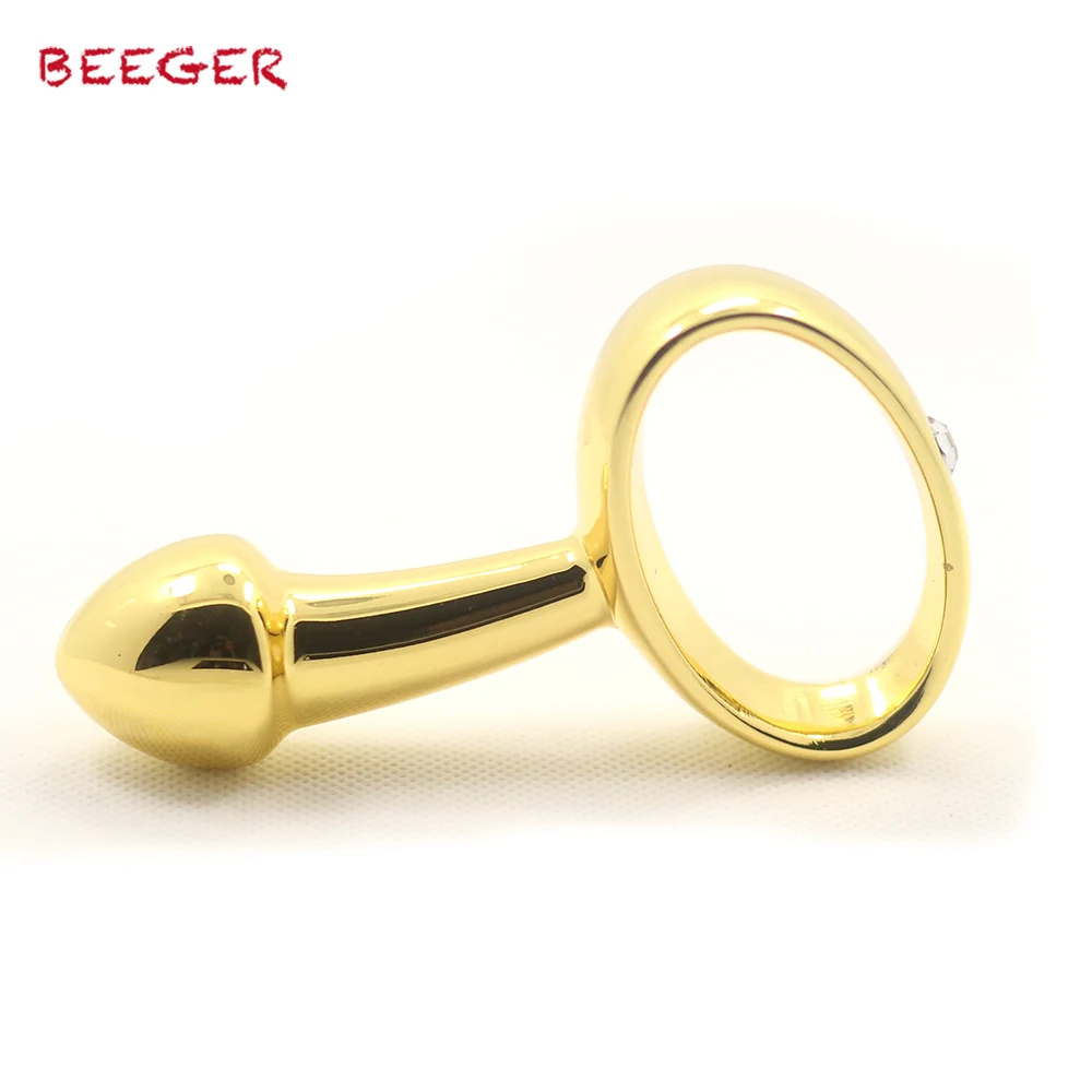  BEEGER gold hand held stainless steel anal toys metal butt plugs anal bead anus toys unisex Adult T
