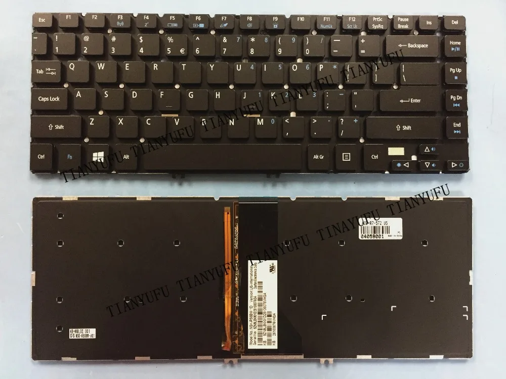 Новая английская клавиатура для ноутбука ACER R7 R7-572 R7-571 R7-572G MS2317 US черная |