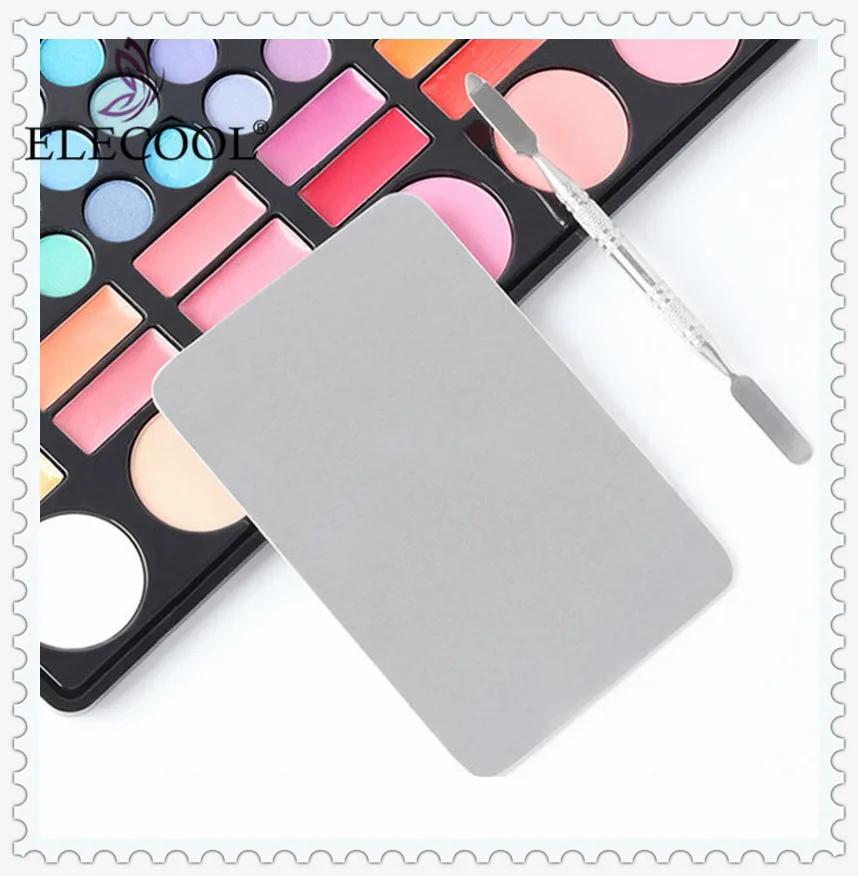 

ELECOOL 1pcs Stainless Steel Makeup Nail Art Polish Foundation Eyeshadow Eye Shadow Mixing Palette + Spatula Rod Tool