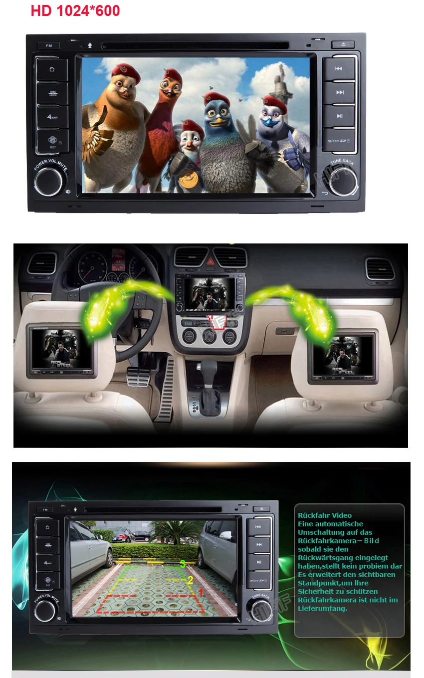 Perfect HIFIF Android 8.0 Two Din 7 Inch Car DVD Player For Touareg/T5 Volkswagen With Dual Channel Canbus 3G/4G Wifi GPS Navigation BT 18