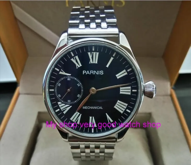 

44mm PARNIS Blue dial Asian ST3600/6497 Mechanical Hand Wind movement Mechanical watches Luminous men's watches sdgd026A