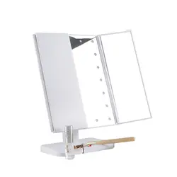 Светодио дный сенсорный экран 22 световое зеркало для макияжа Настольный макияж 1X/2X/3X/10X увеличительное зеркало Vanity 3 складное регулируемое