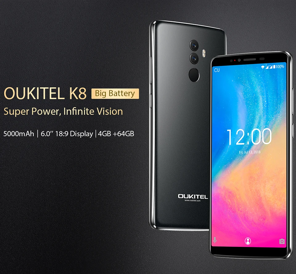 OUKITEL K8 4G мобильные телефоны Android 8,0 4 Гб+ 64 Гб MT6750T восьмиядерный смартфон 5000 мАч с функцией распознавания лица 6,0 дюйма, отпечаток пальца, сотовый телефон