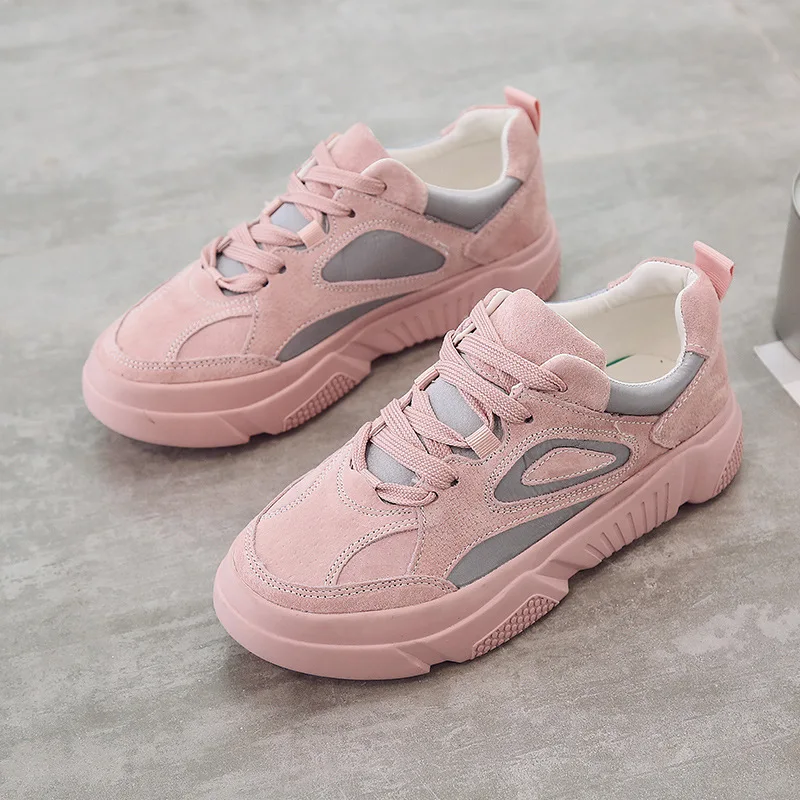 JINBEILEE Women's leather matte new board shoes Harajuku style thick bottom wild casual shoes Lace-Up walking women shoes JINBEILEE Women's leather matte new board shoes Harajuku style thick bottom wild casual shoes Lace-Up walking women shoes